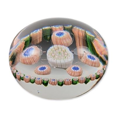 Saint-Louis France Miniature Millefiori Glass Paperweight