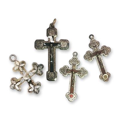 4pc Collection of Italian Silver Tone Religious Pendants