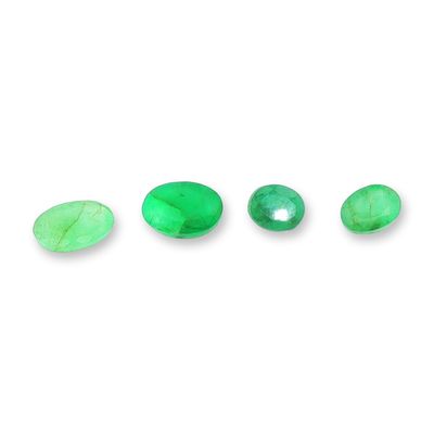 Four Loose Oval Cut Emeralds