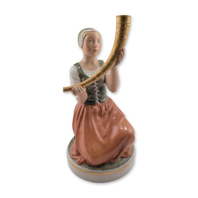 Royal Copenhagen Porcelain Girl with the Golden Horn Figurine