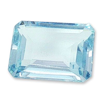Loose 5.95 Carat Emerald-Cut Blue Topaz