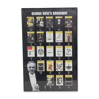George Rose Broadway Career Retrospective Framed Poster