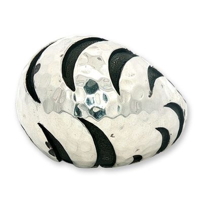 John Hardy Sterling Silver Palu Macan Tiger Stripe Domed Ring