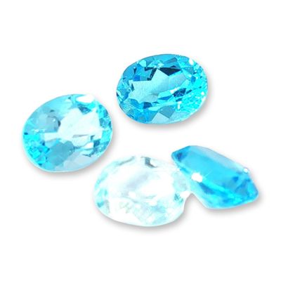 4pc Oval Blue Topaz Gemstones