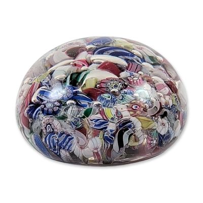 NEGC Boston & Sandwich Glass Scrambled Millefiori Glass Paperweight