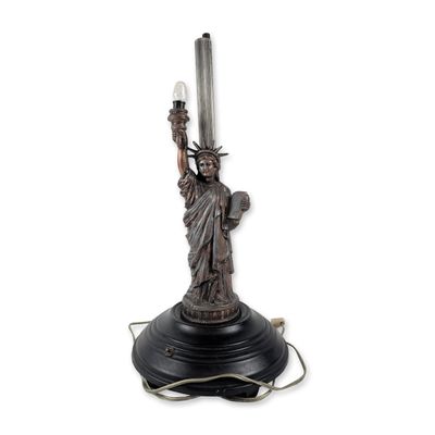Art Deco Style Spelter Statue of Liberty Table Lamp Base