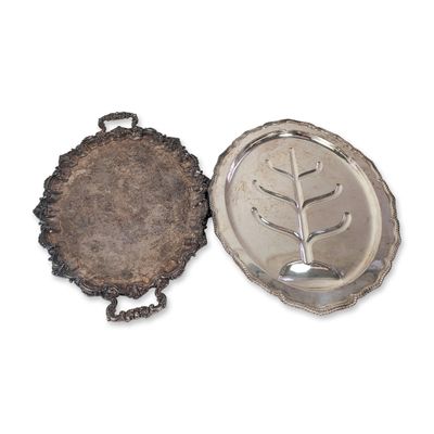 Two Reed & Barton and E.G. Webster & Son Rococo Style Silver-Plated Trays