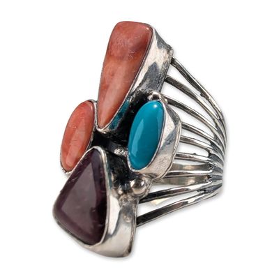 Roie Jaque Navajo Sterling Silver Multistone Ring