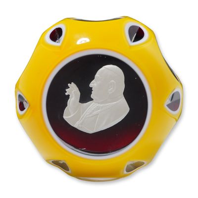 Baccarat Crystal Pope John XXIII Sulphide Paperweight