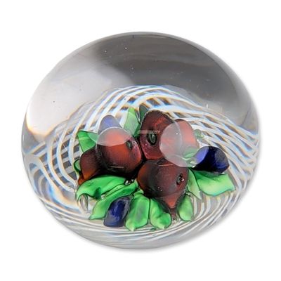 Saint-Louis France Crystal Lampwork Fruit Paperweight