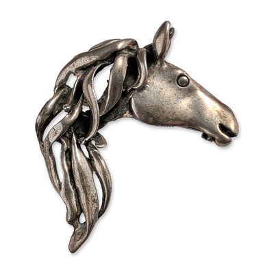 Sterling Silver Horse Head Brooch