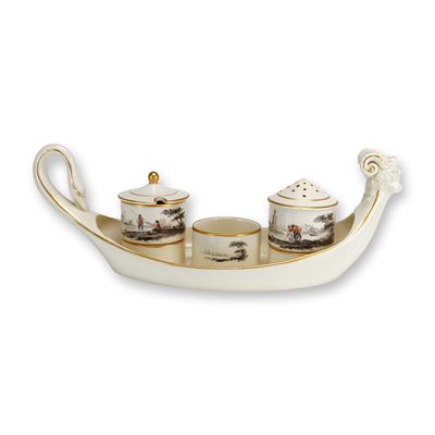 Wedgwood Vintage Porcelain Gondola Condiment Set