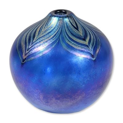 Norman Stuart Blake (American, 20th century) Iridescent Art Glass Vase, Signed