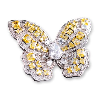 Anna Zuckerman Mariah Butterfly Ring in Canary Yellow Crystalline