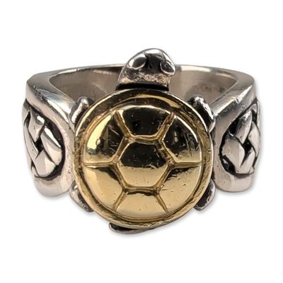 Saint by Sarah Jane 18K Gold and Sterling Silver Turtle Ring