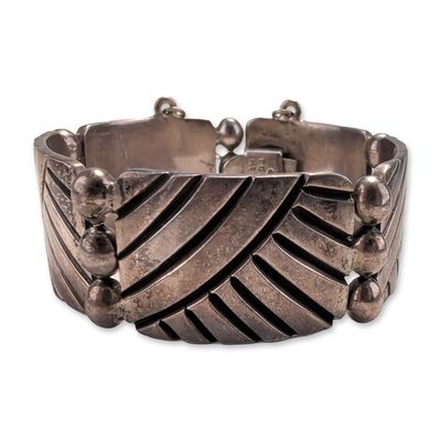 Taxco Mexico Sterling Silver Modernist Link Bracelet