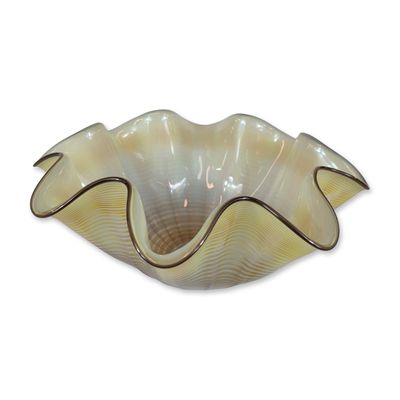 Art Studio Glass Citron Seaform Glass Sculpture