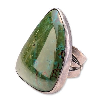 Southwestern Sterling Silver and Turquoise Statement Ring