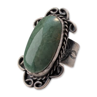 Bell Trading Post Sterling Silver Jade Ring