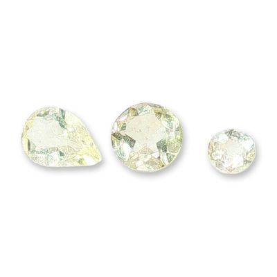 Three Loose Yellow and Near-Colorless Citrine