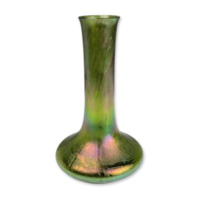 Bohemian Art Nouveau Iridescent Glass Vase