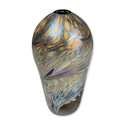 Iridescent Studio Art Glass Bud Vase