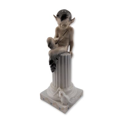 Royal Copenhagen Christian Thomsen Porcelain Faun on Column Figurine