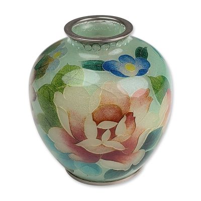 Ando Japanese Plique-a-jour Cloisonne Miniature Vase