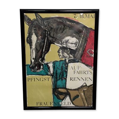 Hans Falk (Swiss, 1918-2002), Pfingst Rennen Frauenfeld Poster