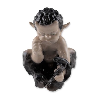 Royal Copenhagen Porcelain Faun with Snake Figurine