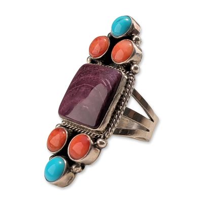 Diane Wylie Navajo Sterling Silver Multi-Stone Ring