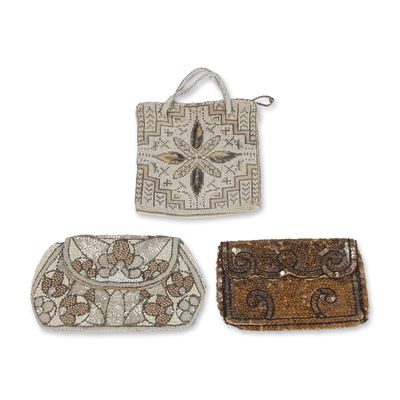 3pc Vintage French Beaded and Sequined Evening Bags