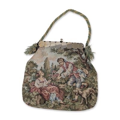 Italian Vintage Pastoral Tapestry Handbag