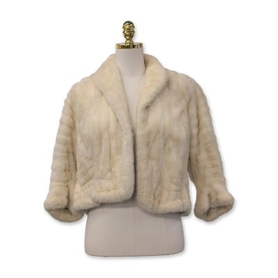 Mid-Century Blonde Mink Fur Bolero Jacket