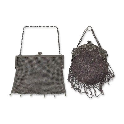 Two Vintage Mesh German Silver Evening Purses