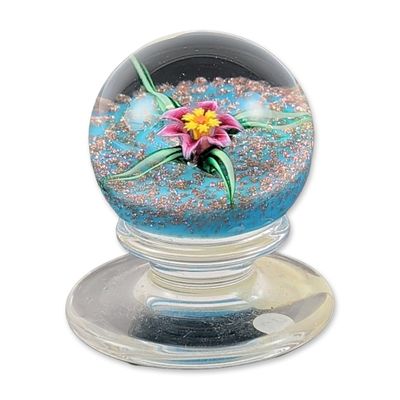 Charles Kaziun Junior Miniature Glass Pedestal Paperweight