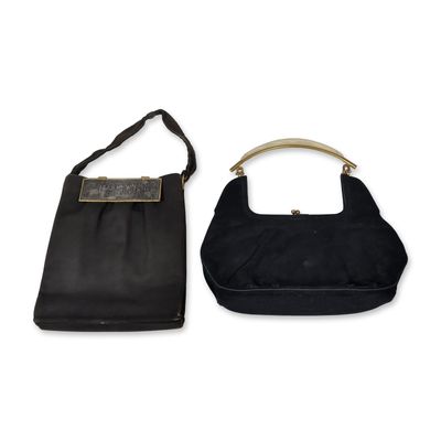 Two Rosenfeld Mid-Century Black Evening Handbags
