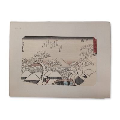 After Utagawa Hiroshige (Japanese 1797-1858) Mishima From a Fifty-three Stations of the Tokaido
