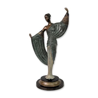 Erte (Russian/French, 1892-1990), Art Deco Bronze Sculpture, In the Evening, Signed & Numbered