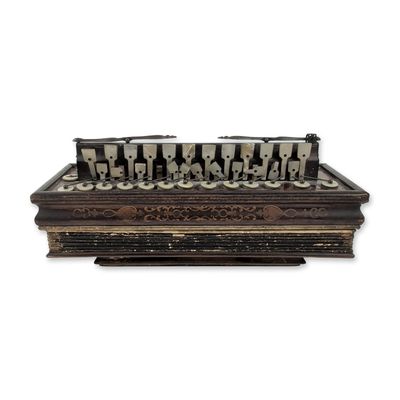 French 19th Century Ebonized Flutina Accordion