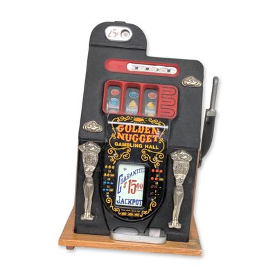 Golden Nugget Mechanical Slot Machine Bank