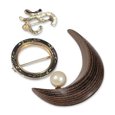 3pc Vintage Brooch Pins