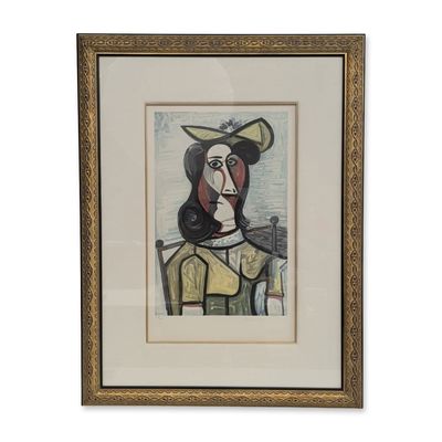 After Pablo Picasso (Spanish, 1881-1973), Estate Edition Lithograph on Paper, Femme au Chapeau Jaune