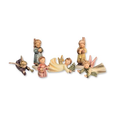 Collection of Six Goebel Hummel Ceramic Angel Figurines