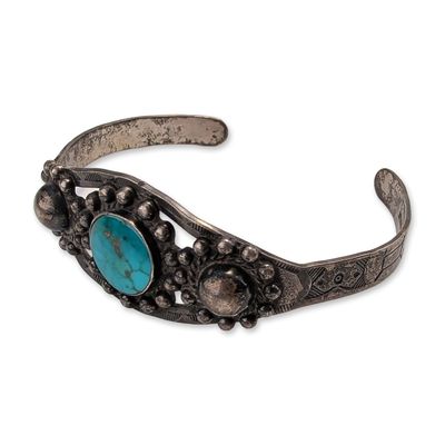 Navajo Sterling Silver Turquoise Cuff Bracelet
