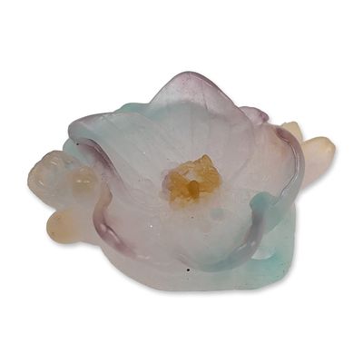 Daum France Pate de Verre Rose Flower Figurine