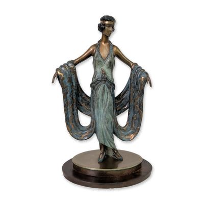 Erte (Russian/French, 1892-1990) Art Deco Polychrome Bronze Sculpture, Signed & Numbered