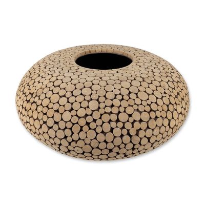 Contemporary Philippines Wood Slice Art Vase