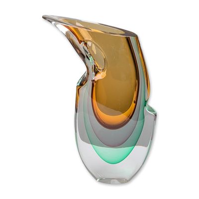 Silvano Signoretto Murano Sommerso Glass Biomorphic Sculpture