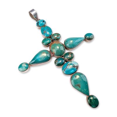 Henry Mariano Sterling Silver Turquoise Cross